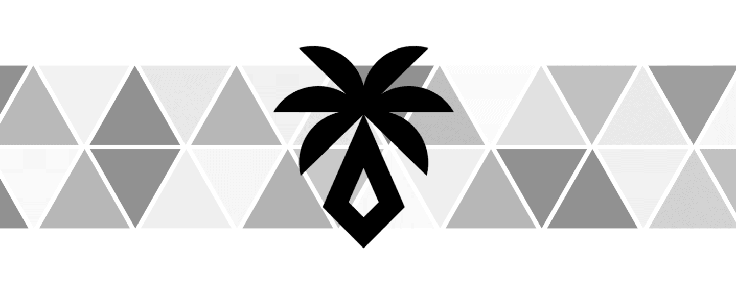 AMSG Futbol Club Palm Tree in the middle of grey triangles. Background of Roster pages